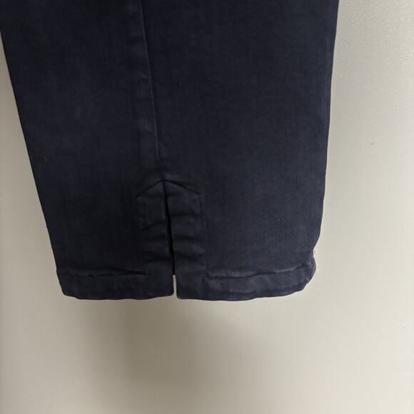 NWT PALLAS BACK SLIT PANT IN GARMENT DYED ITALIAN STRETCH DENIM Navy 12 Jarbo - Picture 9 of 9